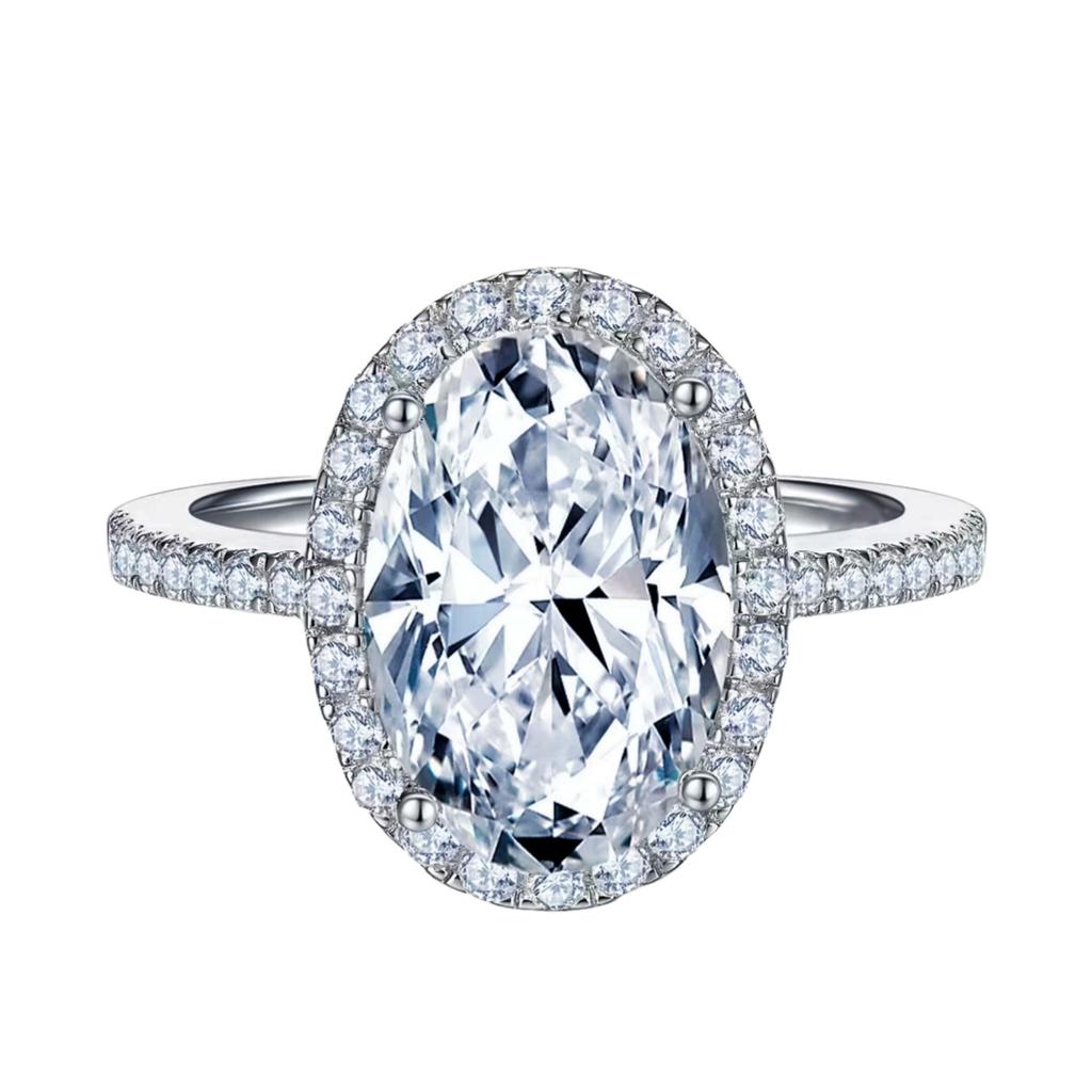 2026 Micro Inlaid Egg Shaped Diamond Colored Pink Zircon Ring with Temperament and Large Egg Shaped Diamond Ring for Women