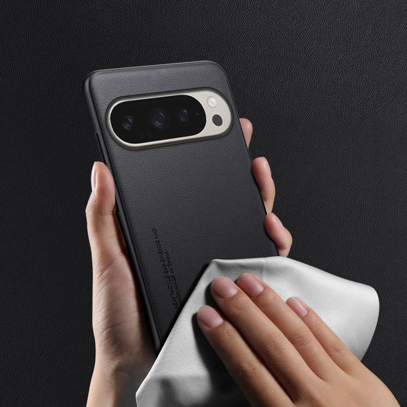 Carbon Fiber PU Leather Case for Google Pixel 10 Pro XL Matte Anti-Shock Plain Cases Bumper Funda for Pixel 10Pro Back Cover