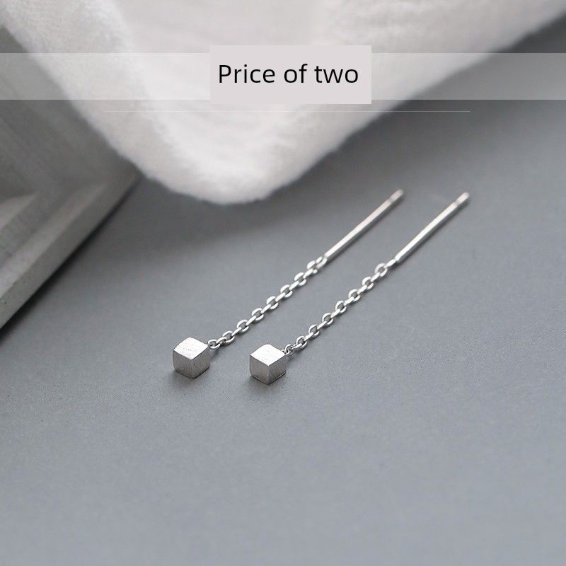 

Xiangnan 925 Sterling Silver Ear-Caring Best Selling Women s Summer Square 925 silver small square ear wire (two price)