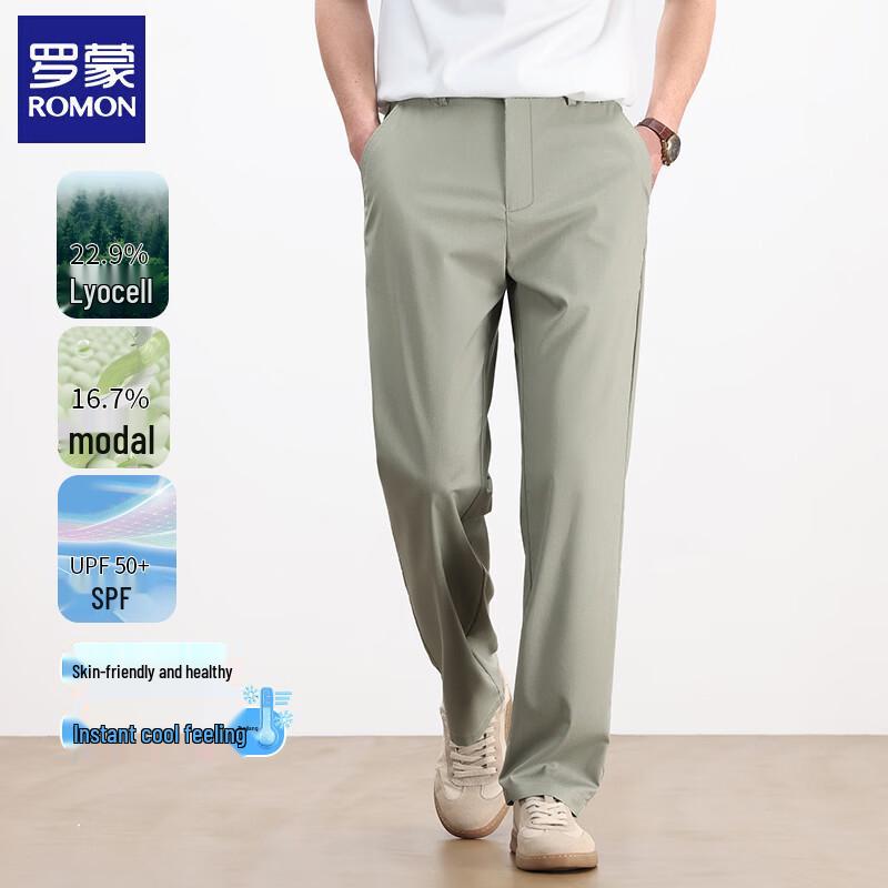 Romon Men s Tencel Modal Blend Summer Business Casual Pants M