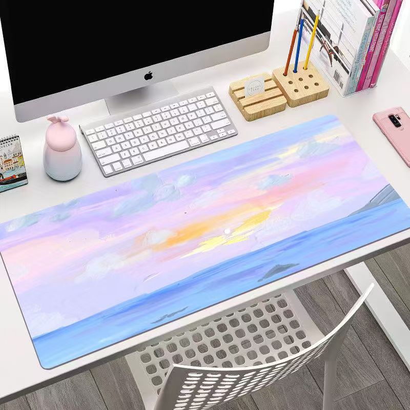 Cartoon Illustratie Muismat Oversized Schattig Meisje Slaapkamer Computer Tafelmat Grote Toetsenbordmat