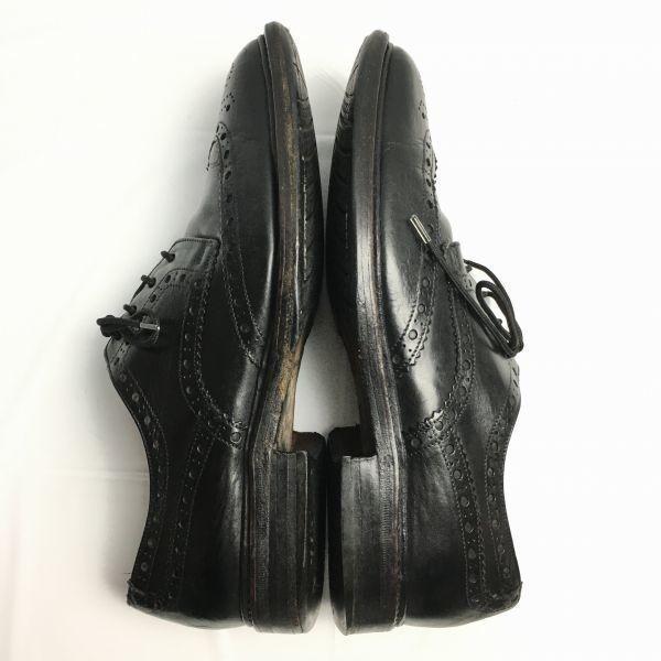 JOHN BROMMEL'S Made in Italy Vintage Wingtip Business Shoes Black size 8 26.5-27.0 Men's(USED)