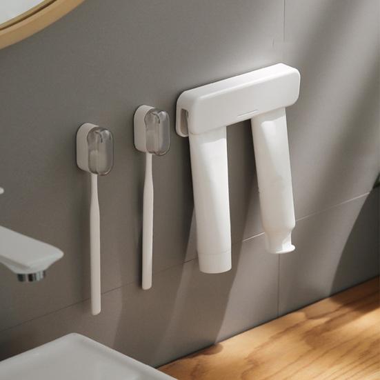 Wall Mount Toothbrush Holder with Cover Waterproof Dust-Proof No Drill Bathroom Single Electric Toothbrush Hanger Organizer