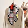 70cm Luxury Brand Square Scarf Design Double Side Shawl Wrap  Print Twill Silk Women Hijab Female Foulard Headband Bandana
