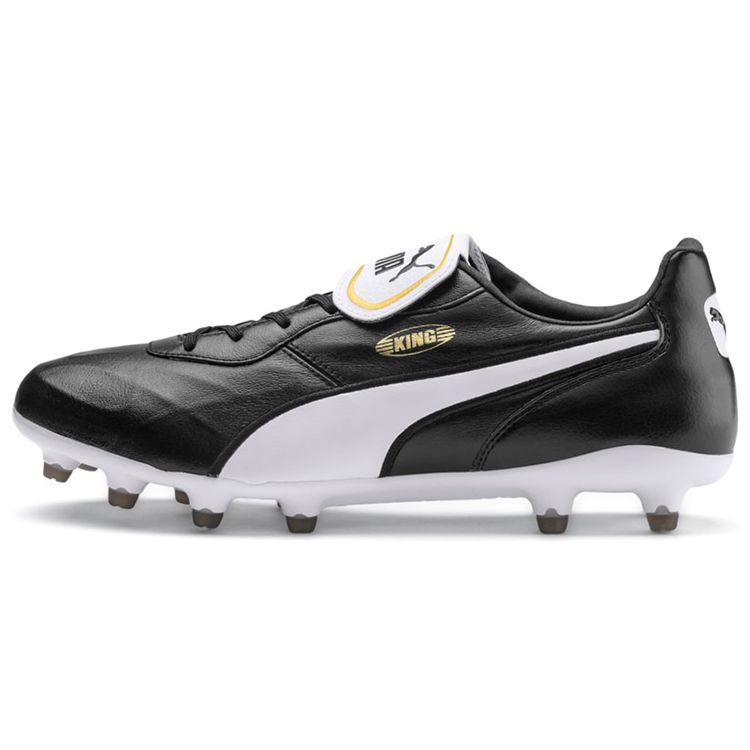 Puma King Top FG Black Men Sneakers White 105607-01