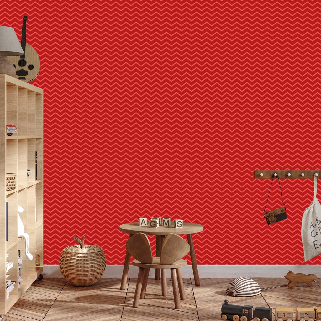 Zigzag Red Wallpaper, Red Background for Living Room and Bedroom 50x1000