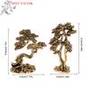 Hot 1Pc Brass Mini Welcome Pine Figurine Tree Miniature Landscape Small Bonsai Tree Statues Decorations Accessories