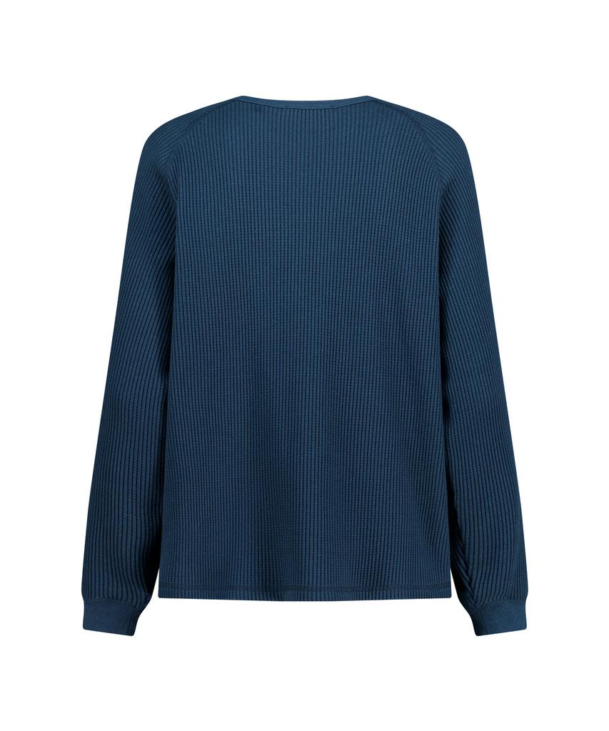 OUTDOOR VOICES Waffle Raglan Long Sleeve Tee (Navy)