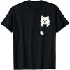 Samoyed Pocket Dog Puppy Pet Animal Lover T Shirts Men Humor Streetwear Tee Shirt Short Sleeve Unisex Loose Clothing