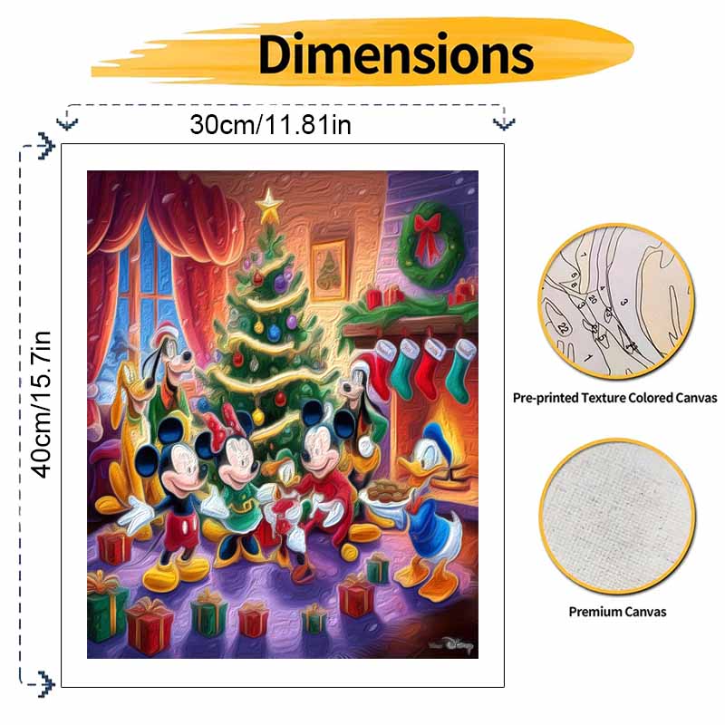 Disney Oil Painting Kit Christmas Characters Home Bedroom Wall Decor Handmade Gift Holiday Art Festive Atmosphere Painting Supplies