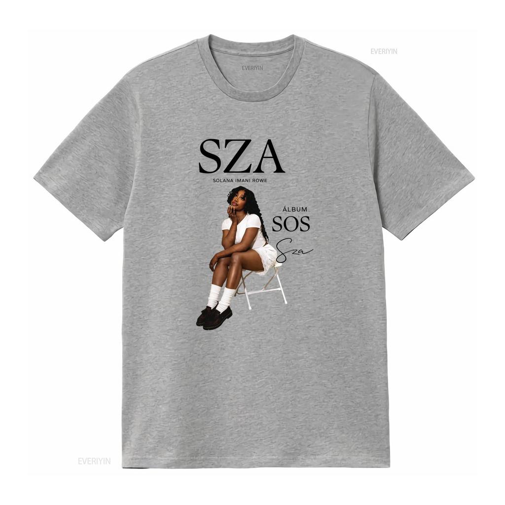 Vintage Streetwear R B Singer Sza Sos Album Print Casual T Shirt Vintage Washed Graphic Streetwear Comfortable Homme Soft