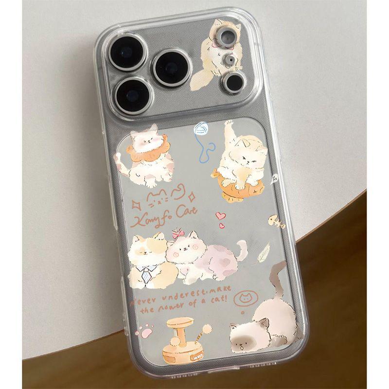 

Space Shell Multi-Play Cat Case for Apple Pro Max 17/16/15/14/13/12 - Transparent, Drop-proof Apple 17 Pro Max