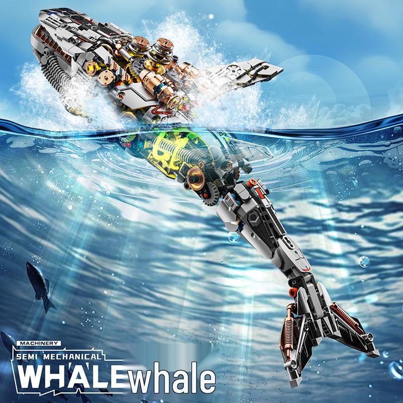Cross-Border Compatible Lego Bricks: Mechanical Whale Assembly Model - Building Blocks Toy for Boys