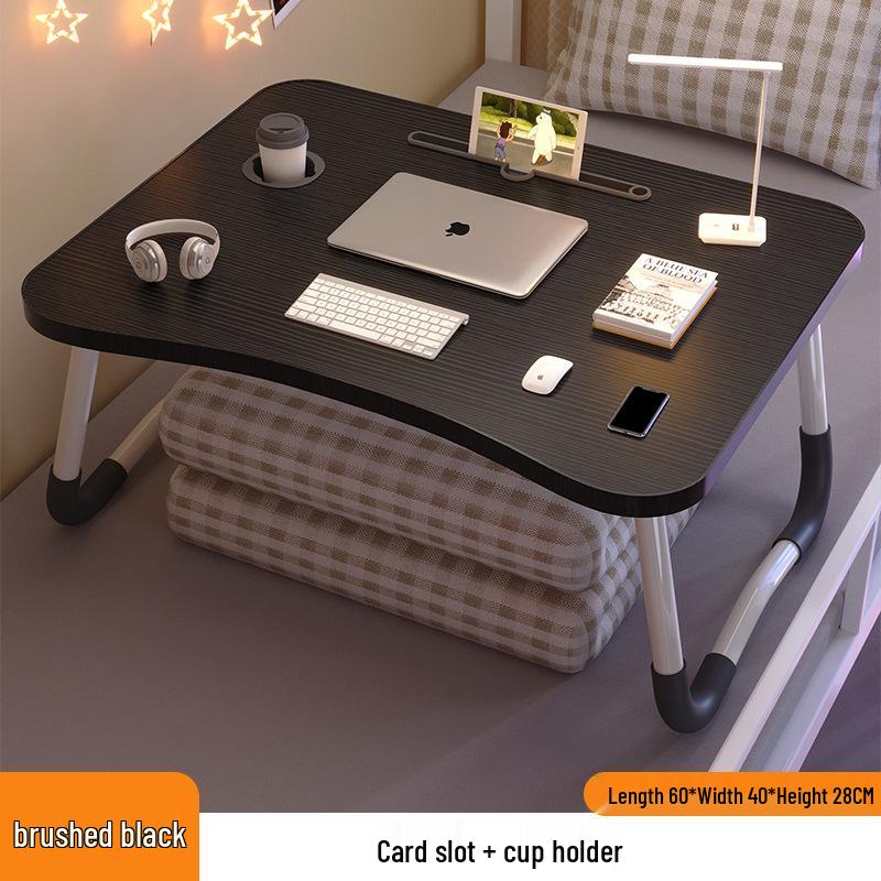 Folding Bedside Desk/Table for Laptop & Study - Bay Window, Bedroom, or Pit Use with Large Brackets