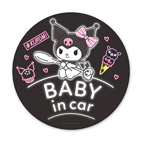 

Kuromi Magnetic Sticker Standard Design [BABY IN CAR] BABY Round Shape 5.9 inches (15 cm) One size белый