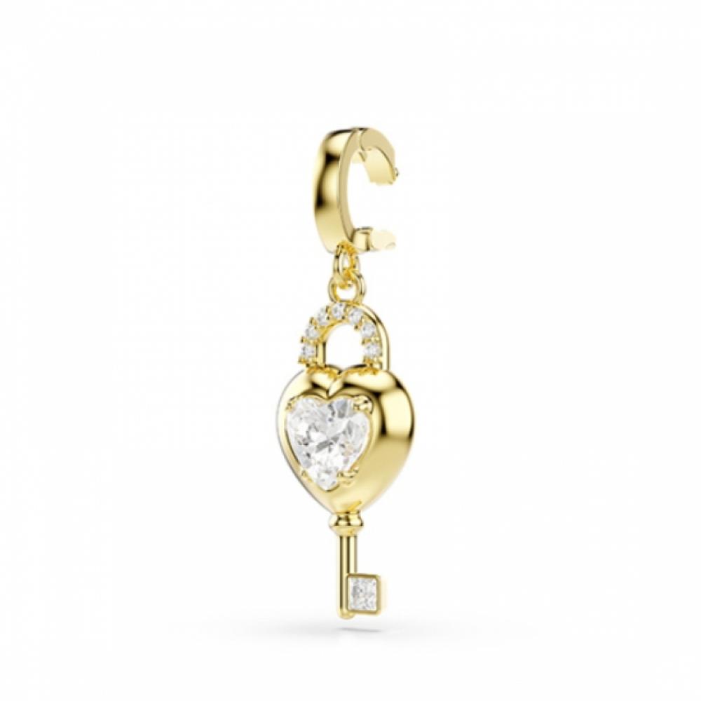 Swarovski Idyllia Charm Gold Tone Heart With Key Charm