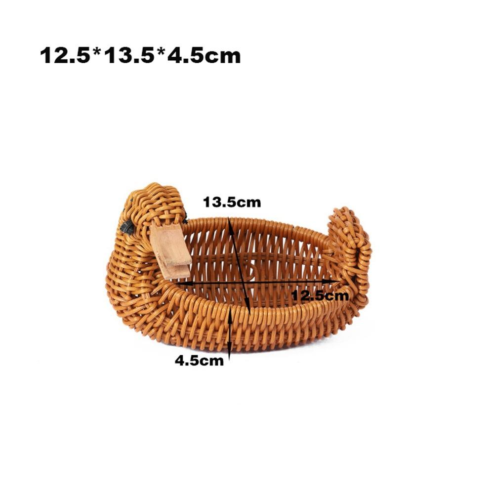 

Retro Woven Animal Style Storage Rattan Woven Tea Tray Wedding Candy Flower Storage 10