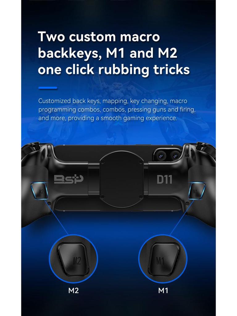 D11/D11S Wireless Stretchable Game Controller with Hall Triggers & Macro Buttons for Switch/Android/iOS/PC