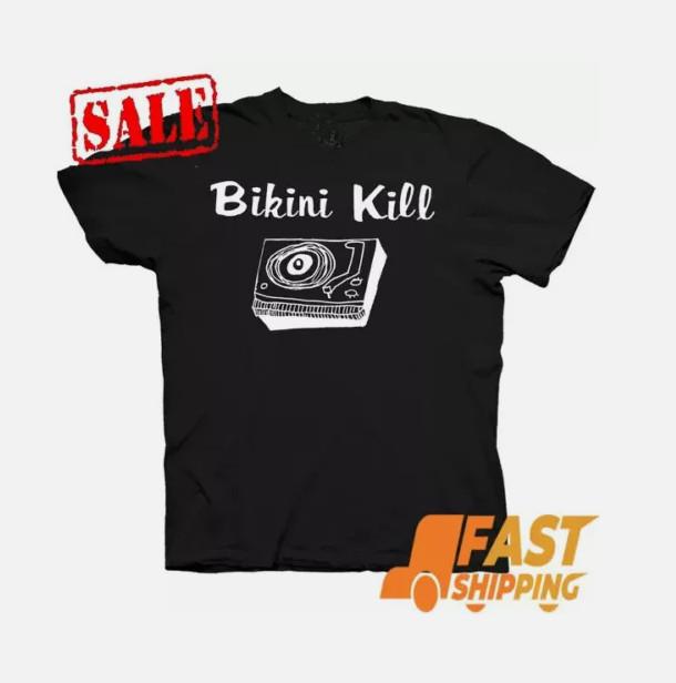 SALE Vintage Bikini Kill Music Band Cotton Black Full Size Unisex Classic Shirt
