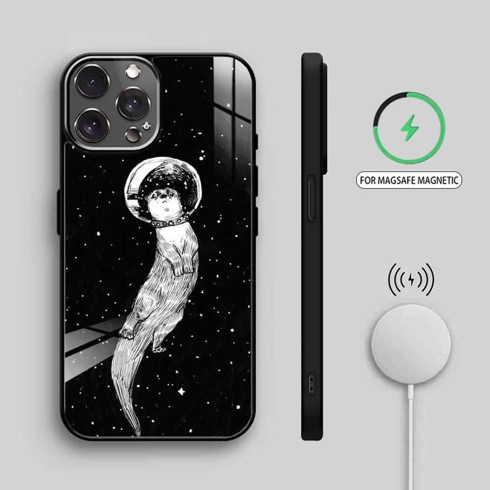 So Adorable R-River Otter Phone Case For iPhone17,16,15,14,13,12,11 Plus,Pro Max Magnetic For Magsafe Wireless Charging