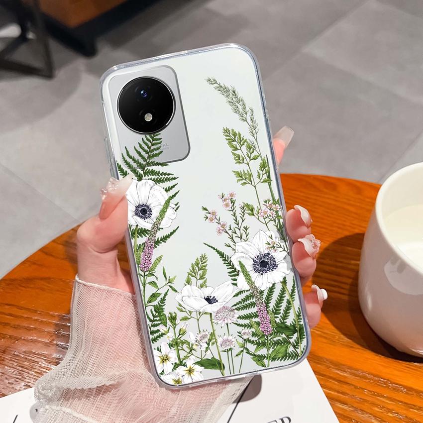 For Vivo Y02 Y02A Y02S Y10 Y11 Y12 Y12a Y13 Y15 Y15a Y16 Y17 Y19 Clear TPU Case Ocean Whale Pattern Anti Drop Back Cover For Vivo Silicone Phone Shell