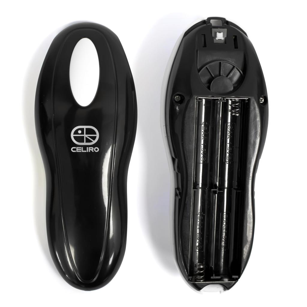 CELIRO A1 Electric Can Opener: One-touch Start/stop, Smooth Cutting Edge, Ergonomic, Compact, Cordless Design, Black.