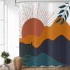 Bohemian Style Abstract Modern Floral Rose Face Shower Curtain 180X 180Cm Waterproof Shower Curtain With 12 Hooks