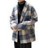 Men's Trendy Plaid Wool Jacket 2023: Autumn/Winter Korean-Style Casual Windbreaker