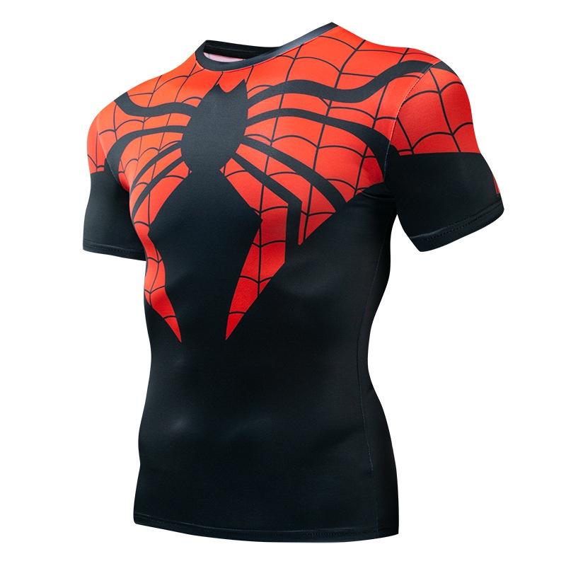Spiderman Batman Superhero 3d Print Gym Tshirt Men Fitness Tee Compression Tops