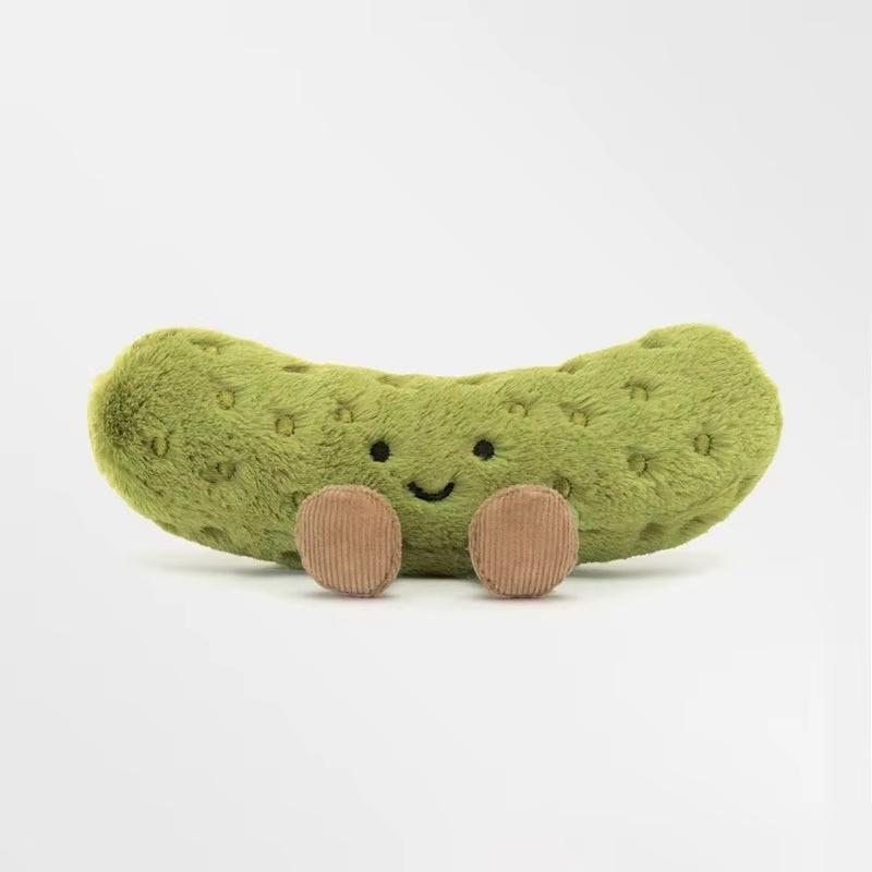 15-26cm Amuseable Cetriolo Divertente Cetriolo Sottaceto Fagiolini Peluche Giocattolo Morbido Bambola Confortevole Decorazioni per Scrivania Casa Regalo per Festival