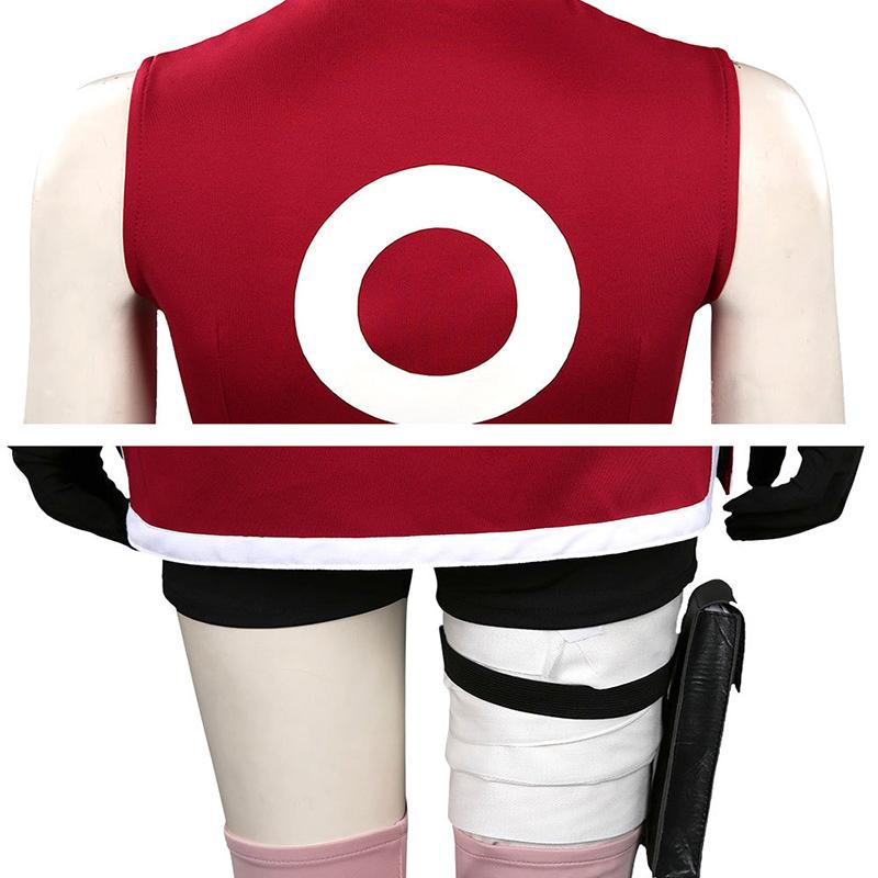 Costum Cosplay Anime Haruno Sakura Tinuta Femei Costume de Carnaval de Halloween