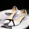 Fashion Fashion Women Shoes High Heels Stiletto Ankle Strap 6cm 10cm Sexy Pumps Black Thin Heel Buckle White Hollow Bridal 2024 Qws2
