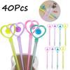 40Pcs 0.5mm Creative Heart Pendant Neutral Pen Cute Heart-shaped Pen High-value Stationery Pen Office Signature Pen Holiday Gift Novelty Stationery Te