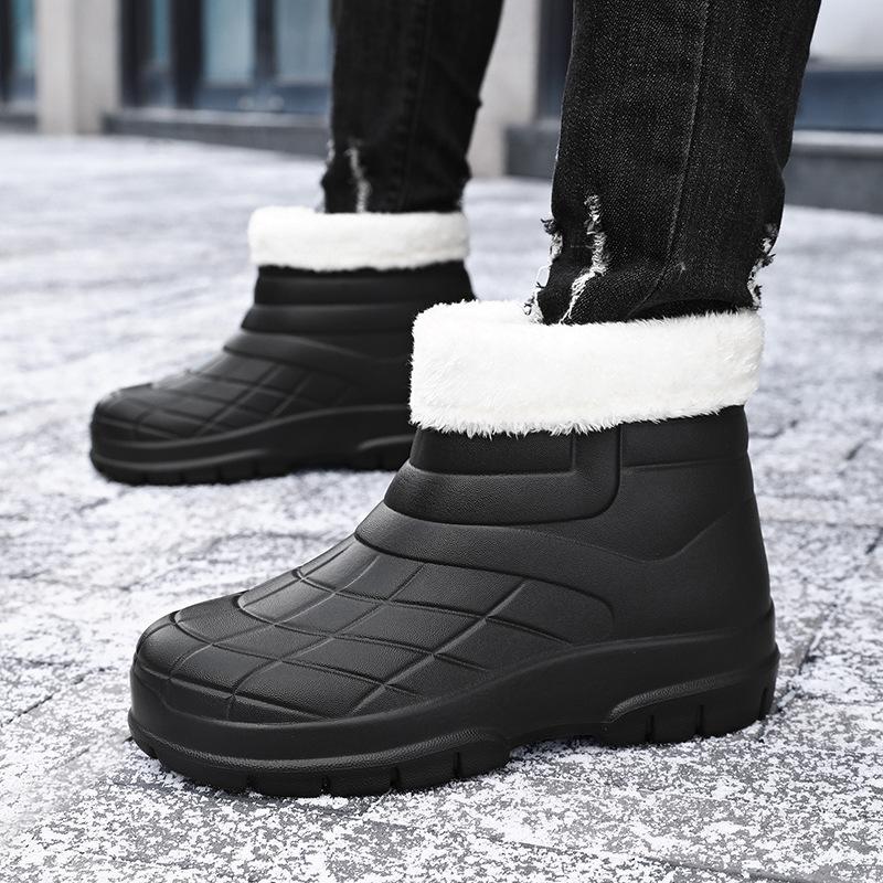 

Outdoor rain shoes back kitchen warm fashion men s and women s water shoes rain boots short tube medium tube kitchen couple s velvet boots 36/37 чорний