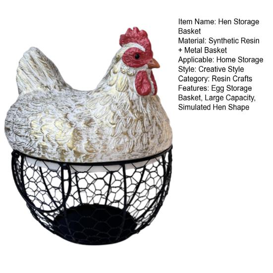 Cesto porta uova di gallina in rete metallica nera antiruggine, porta uova decorativo durevole, cesto per uova in stile fattoria per cucina e tavolo da pranzo