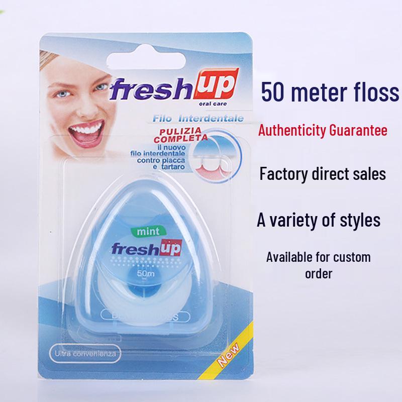 

Высокопрочная 50-метровая микровощеная зубная нить: Супертонкая зубочистка для чистки промежутков и устранения неприятного запаха изо рта 50m