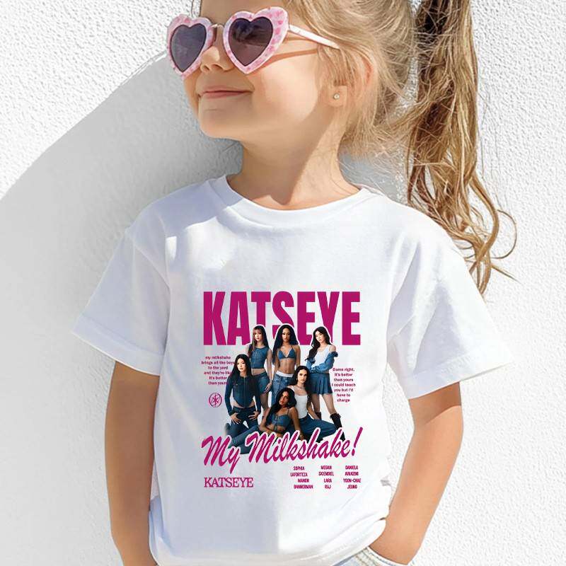 Bestselling Korean Girl Group Katseye Printed Tshirt Shortsleeved Fashionable Casual Adult and Childrens Top