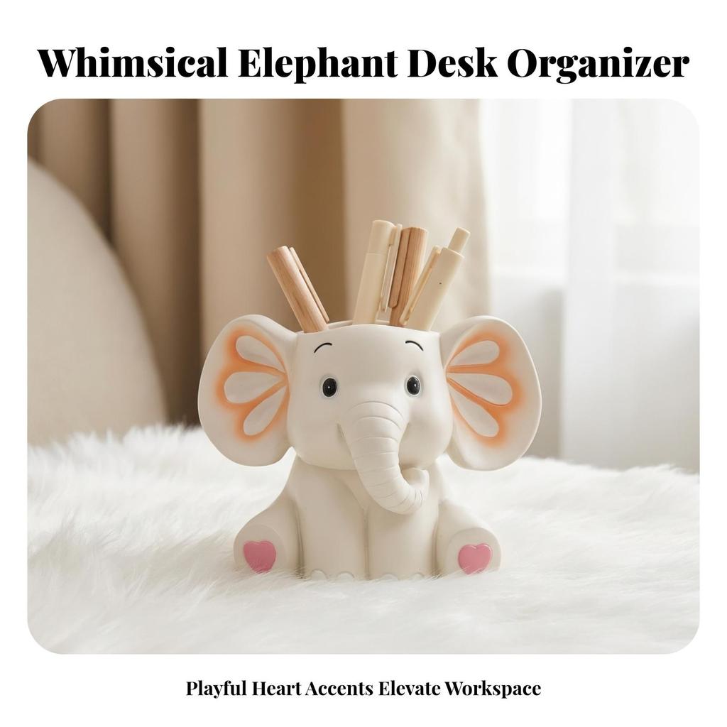Elephant Pen Holder Decorative Pencil Whimsical for Children