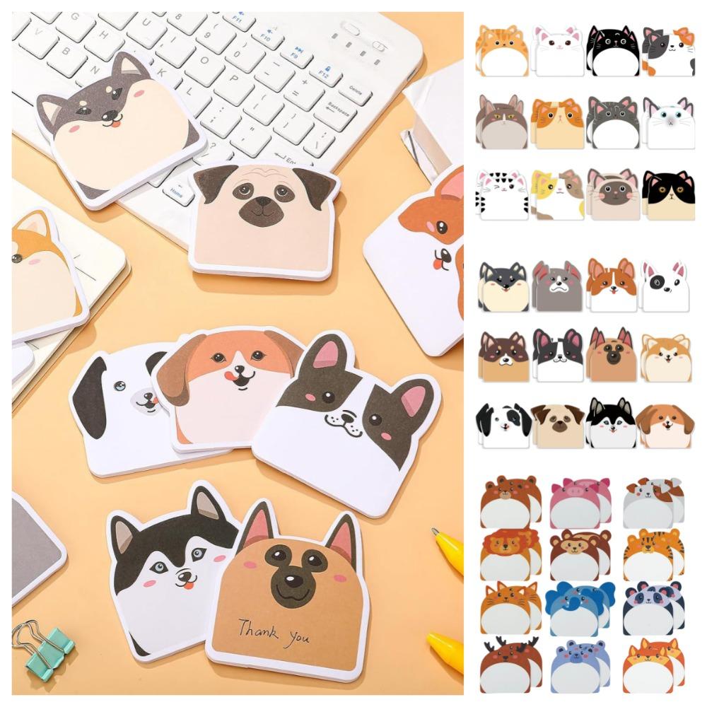 

12pcs Creative Animal Memo Pad Meow Puppy Reminder Note Notebooks Cat Sticky Note Stationery Animal