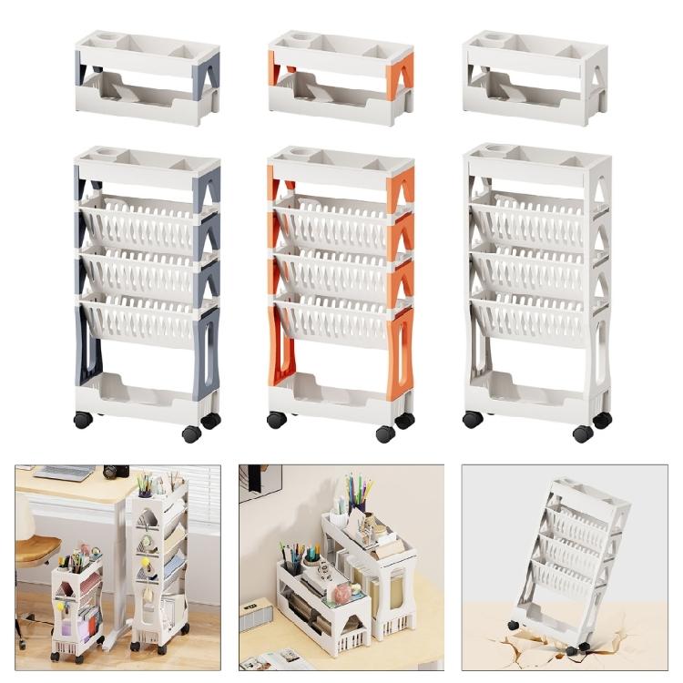 5 Tiers/2 Tiers Mobile Storage Trolley with Wheels Convenient Utility Cart for Kitchen Bathroom Living Room Decoration