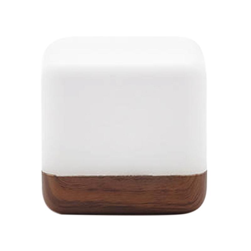 Timing LED Night Light USB Rechargeable Square Flip Switch Brightness Adjustable Bedside Desk Lamp with 5/15/30/60Minute