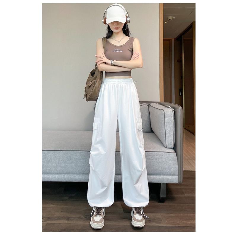 Women's Quick Drying Thin Sports Pants Summer High Waist Casual Convertible Cargo Pants for Outdoor Exercise Fitness