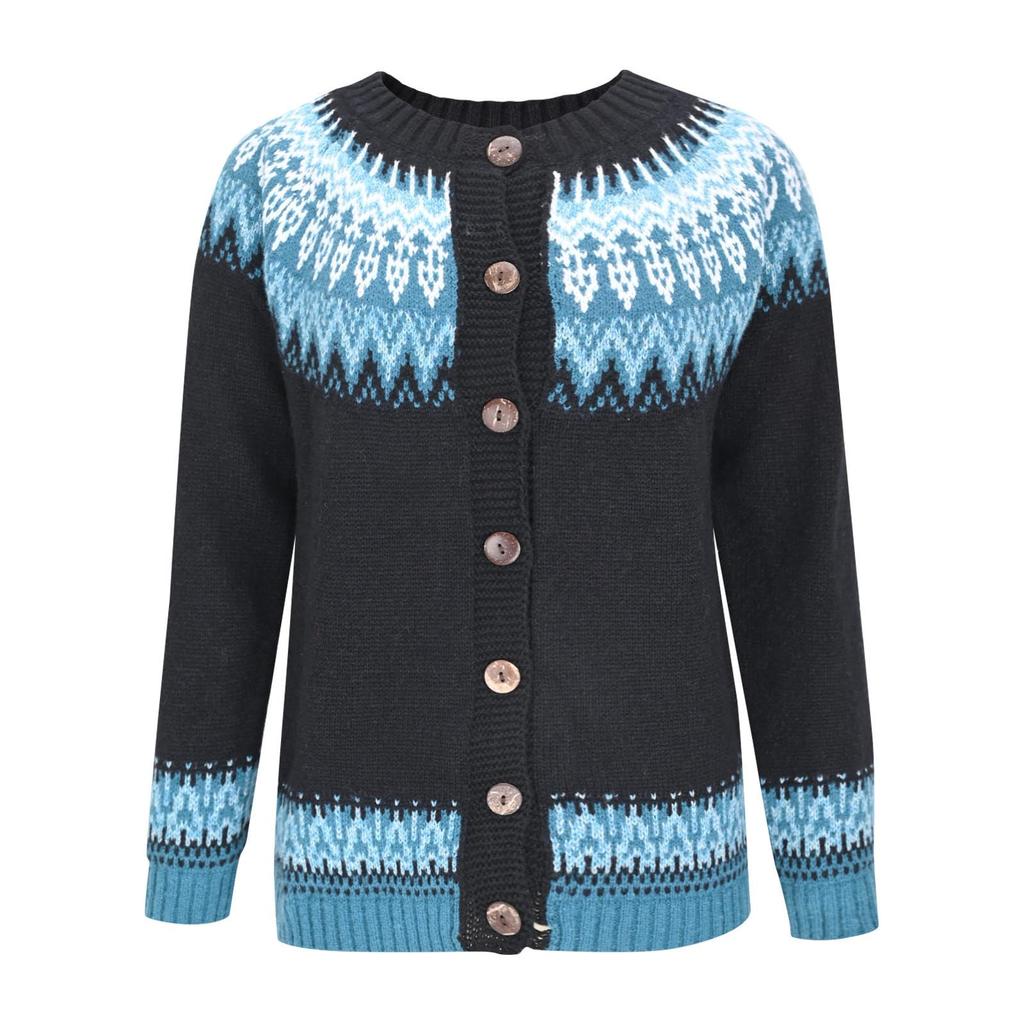 Fair Sweaters For Women Neck Loose Fit Button Up Chunky Sweater Open Front Casual Fall Knit Jacket