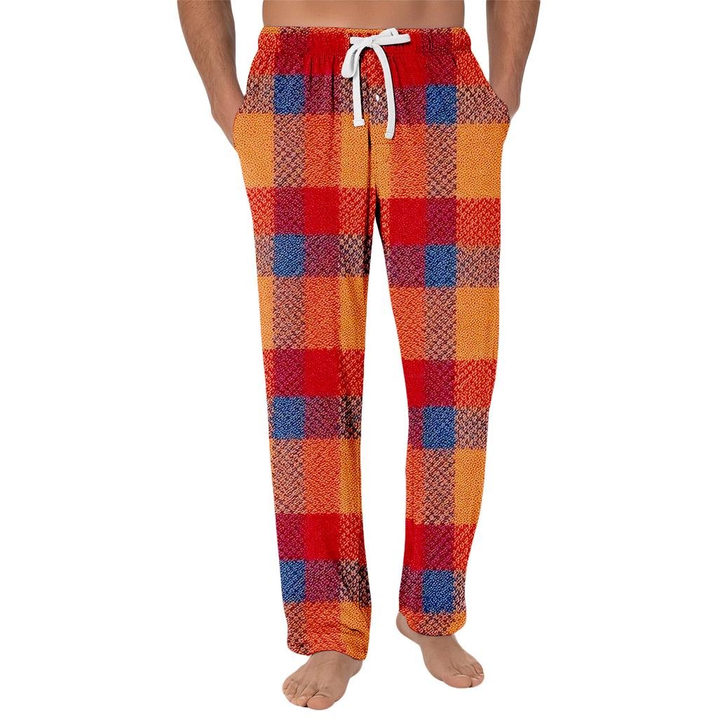 Gestreifte Pyjamahose Nachtwäsche Lässig Kordelzug Elastischer Bund Hose Bequem Gerade Yoga Lockere Hose