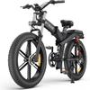 ENGWE X26 Electric Bicycle 1000W Powerful Motor 48V29.2Ah Dual Battery Electric Bicycle 26*4.0 Inch Fat Tire Snow Foldable E-Bike