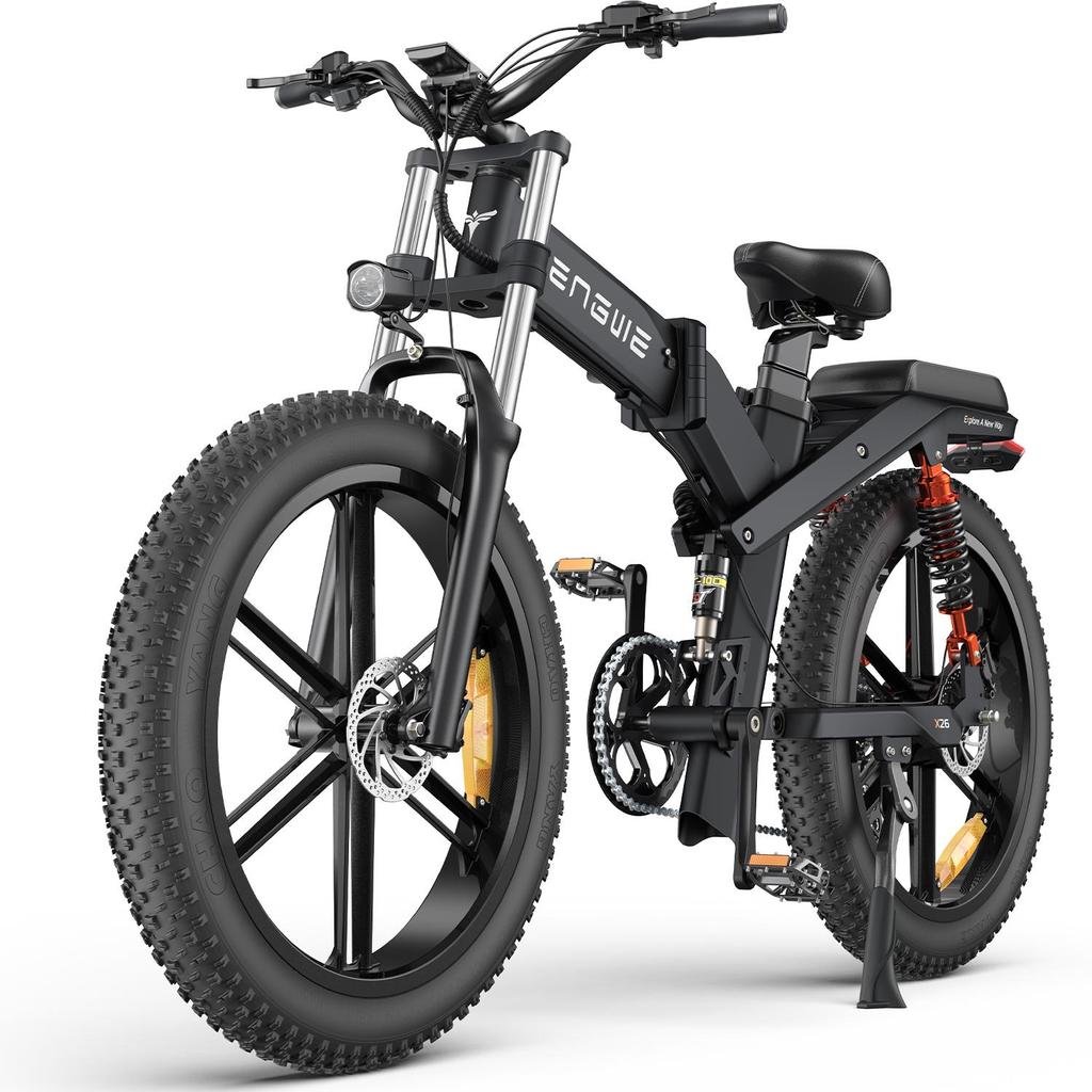 ENGWE X26 Electric Bicycle 1000W Powerful Motor 48V29.2Ah Dual Battery Electric Bicycle 26*4.0 Inch Fat Tire Snow Foldable E-Bike