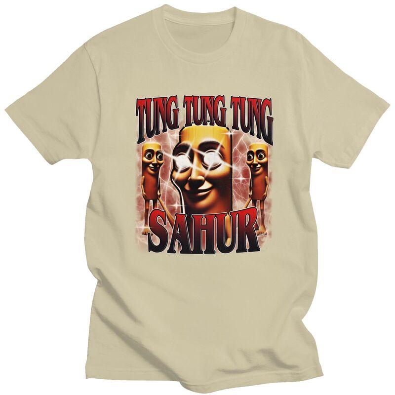 Men Tung Tung Tung Sahur Italian Brainrot T Shirts 100 Cotton Colthing Leisure Novelty Creative Graphics Tee Tops