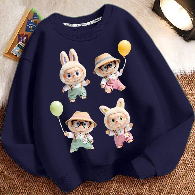 Loose Round-neck Hoodies for Children, Long-sleeved and Cute Round-neck Coats for Boys and Girls In Spring, Autumn and Winter