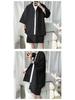 Men's Hong Kong Style Casual Short Sleeve Shirt & Loose Sports Shorts Two-Piece Set