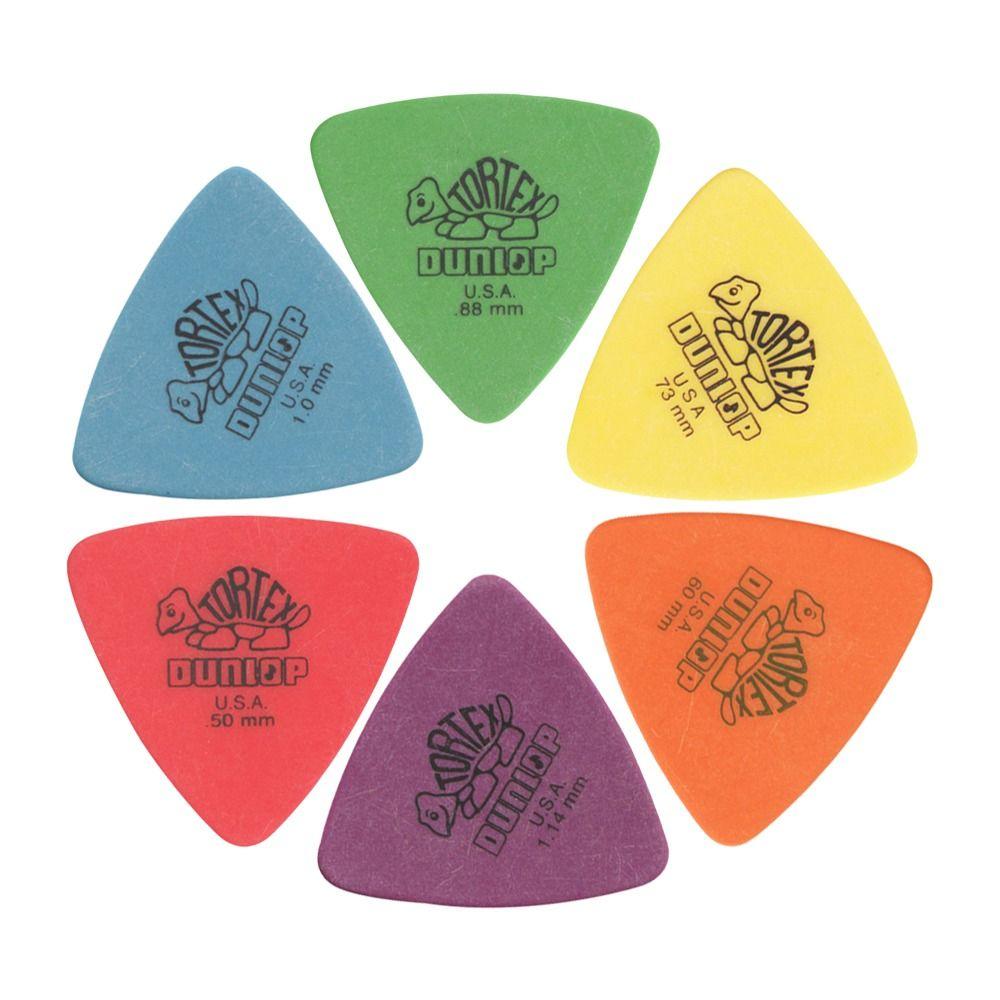 10pcs Delrin Dunlop Guitar Picks 0.5/0.6/0.73/0.88/1.0/1.14MM Anti-slip Style Triangle Picks Guitar Parts Music Performance